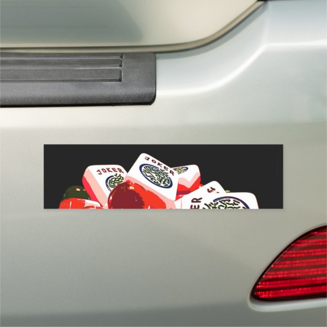 Magnetic Mah Jongg Joker Bumper Sticker Car Magnet (In Situ)