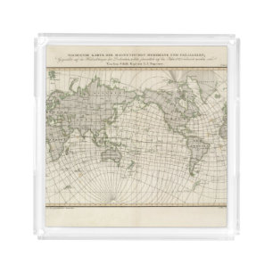 Magnetic Map of the World Acrylic Tray