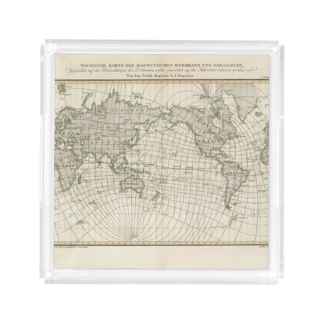 Magnetic Map of the World Acrylic Tray (Front)