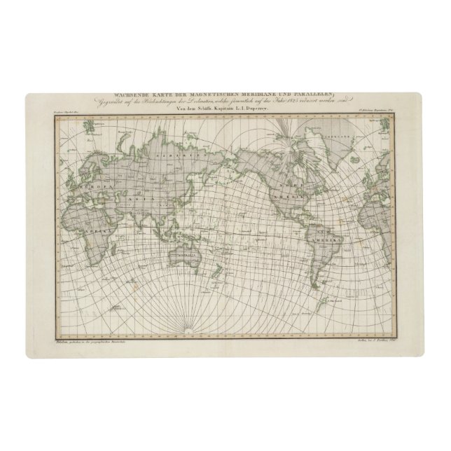 Magnetic Map of the World Placemat (Front)