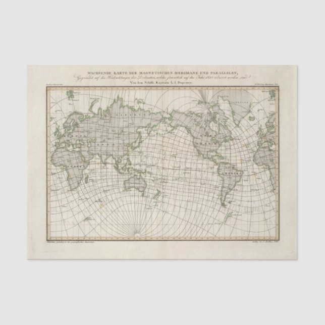 Magnetic Map of the World Tissue Paper (Front)