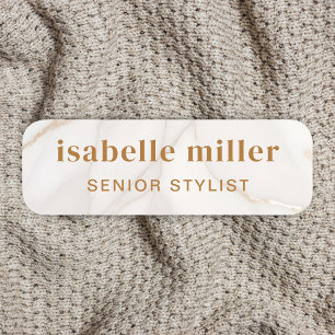 Magnetic Marble Gold Employee Name Tag