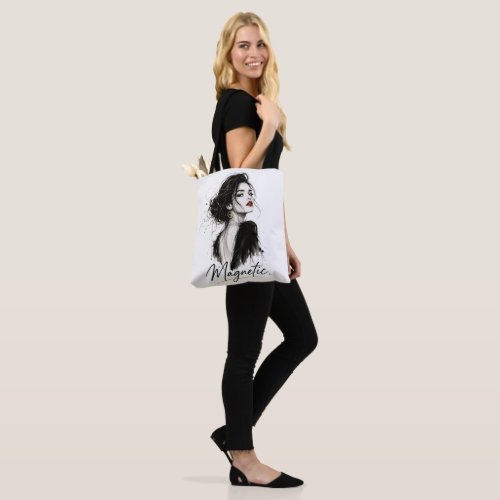 Magnetic. Minimalist Statement Cotton Tote Bag