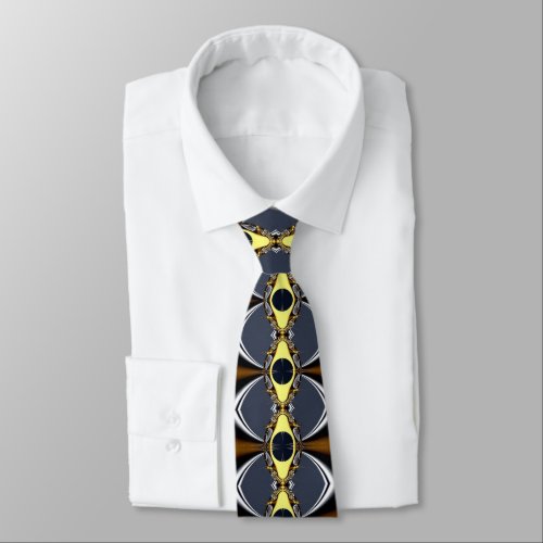 Magnetic Mirroring Silver_Grey and Pale Yellow Tie