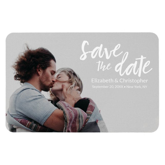 "Magnetic Moments" Chic Personalized Save the Date Magnet (Horizontal)