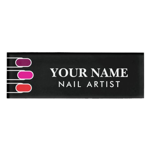 Magnetic name tag for nail artist in beauty salon
