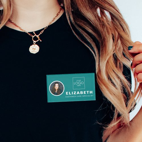 Magnetic Name Tag With Company Logo Employee Photo