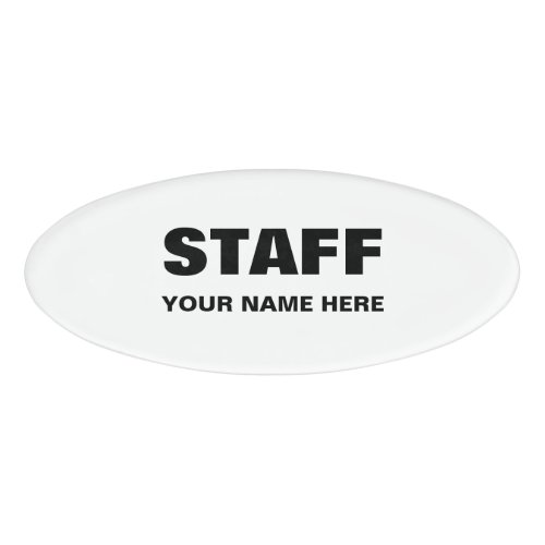 Magnetic name tags for crew and staff members