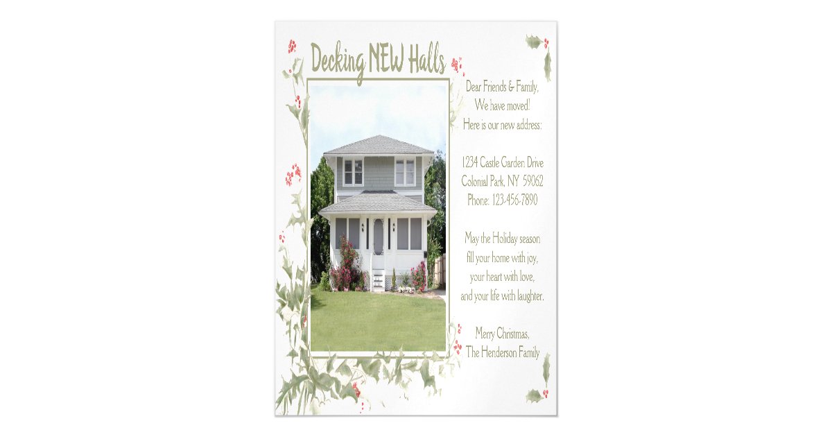 Magnetic New Address Photo Holiday Announcement Zazzle Com