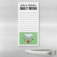 Magnetic notepad for daily kitchen menu or recipes