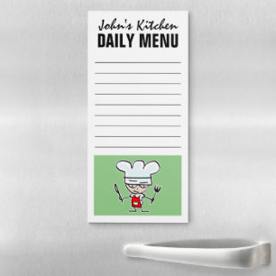 Magnetic notepad for daily kitchen menu or recipes