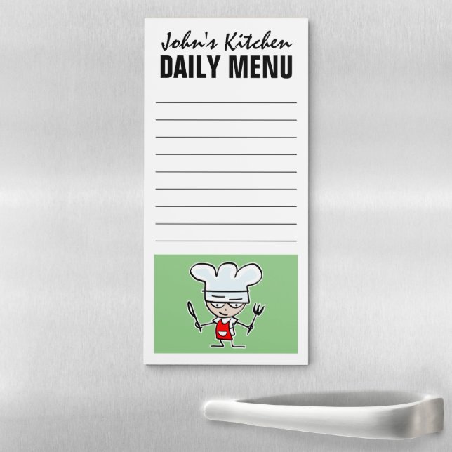 Magnetic notepad for daily kitchen menu or recipes (In Situ)
