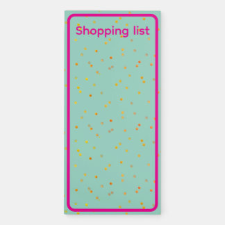 Magnetic Notepad - Green with Gold Polka Dots