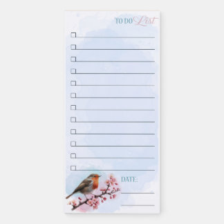 Magnetic Notepad Robin Watercolor Splash Var01