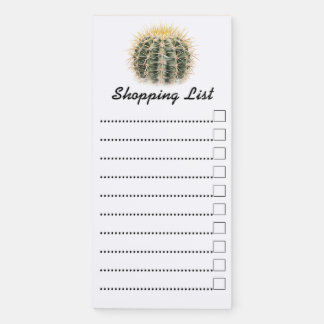 Magnetic Notepad Shopping List Watercolour Cactus