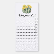 Magnetic Notepad Shopping List Watercolour Cactus