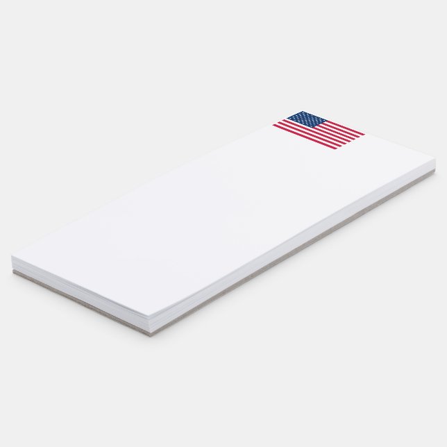 Magnetic Notepad with American Flag Patriotic USA (Angled)