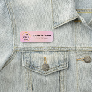 Magnetic or safety pins with Custom logo for empl Name Tag