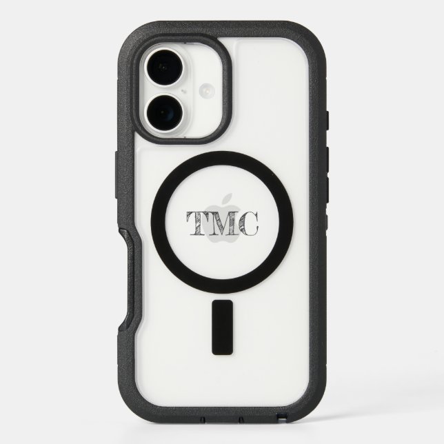 Magnetic Otterbox case Clear Monogram Initials  (Back)