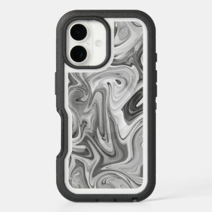 Magnetic Otterbox Modern Swirl Pattern Grey Cool iPhone 16 Case