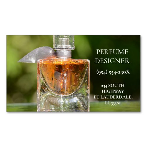 Magnetic perfume designer store business card