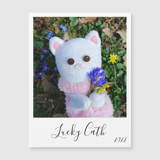 Magnetic Personalized Elegant Instant Photo Card (Front)