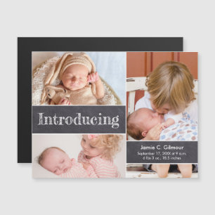 Magnetic photo collage Introducing 3rd Baby Invitation