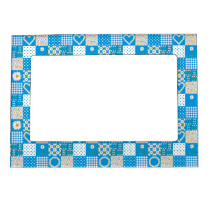 Magnetic Photo Frame: Daisychains, Faux Patchwork Magnetic Frame