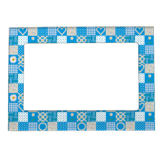 Magnetic Photo Frame: Daisychains, Faux Patchwork Magnetic Frame