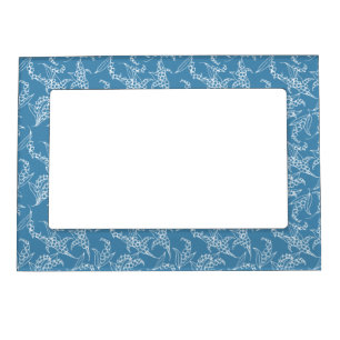 Magnetic Photo Frame: Lilies-of-the-Valley, Blue Magnetic Picture Frame