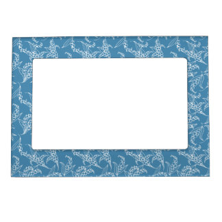 Magnetic Photo Frame: Lilies-of-the-Valley, Blue Magnetic Picture Frame
