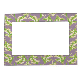Magnetic Photo Frame: Lilies of the Valley, Mauve Magnetic Photo Frame