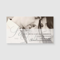 Magnetic PHOTO Wedding Save The Date OVERLAY TEXT