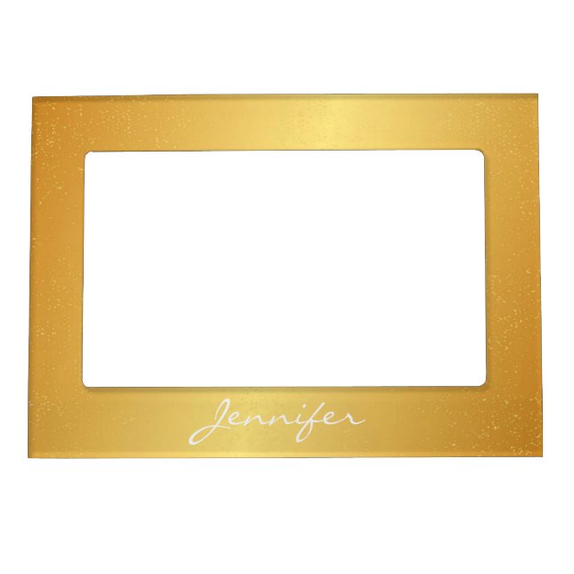 Magnetic Picture Frame - Gold Confetti Name (Front)