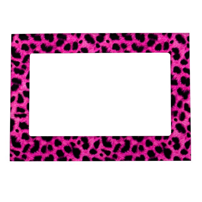 Magnetic Picture Frame/Hot Pink Leopard Print Frame (Front)