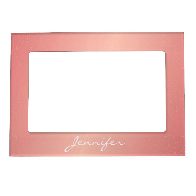 Magnetic Picture Frame - Pink Confetti Name (Front)