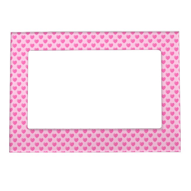 Magnetic Picture Frame/Pink Hearts Magnetic Frame (Front)