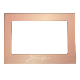 Magnetic Picture Frame - Rose Gold Confetti Name