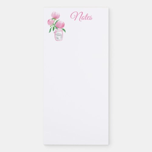 Magnetic Pink Peony Notepad