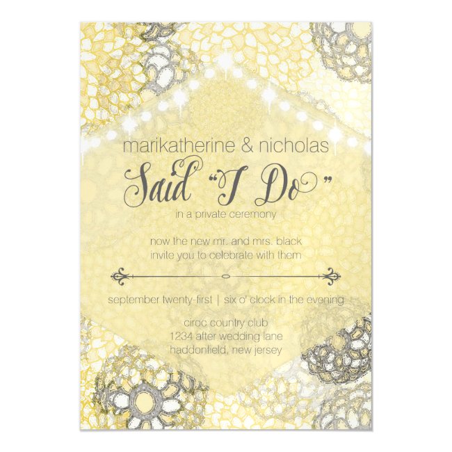Magnetic Post Wedding Lights & Flowers Invitation