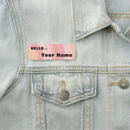 Magnetic Professional Cute Pink Hello Im Name Tag