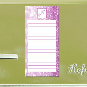 Magnetic Purple Glitter To-Do List Notepad