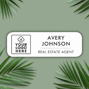 Magnetic Real Estate Agent Name Tag with Logo