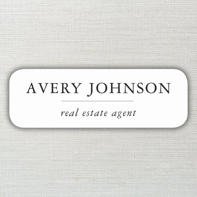 Magnetic Real Estate Agent No Logo Employee  Name Tag (Magnetic Real Estate Agent No Logo Employee Name Tag)