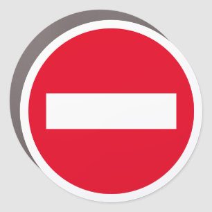 Magnetic round red STOP sign - Do not enter symbol