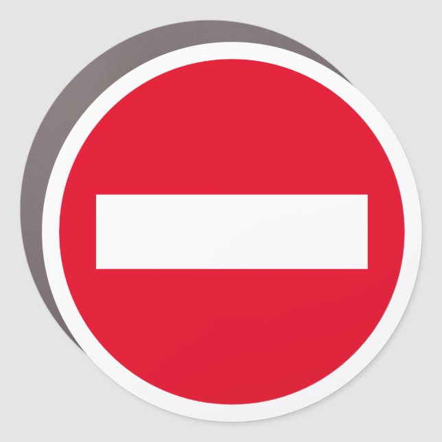 Magnetic round red STOP sign - Do not enter symbol (Front)