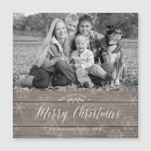 Magnetic Rustic Christmas photo card