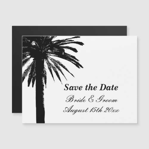 Magnetic save the date card for chic beach wedding