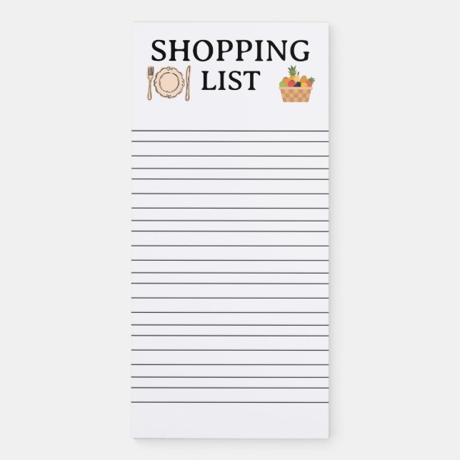 Magnetic Shopping List Notepad | Fridge Grocery Ch (Front)