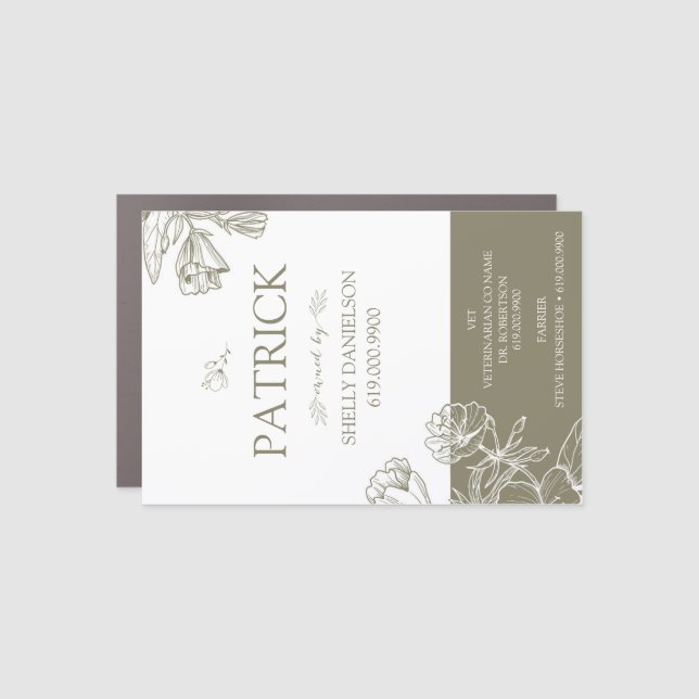 Magnetic Stall Information Card Car Magnet (Front)